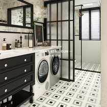 French style small fresh geometric bathroom tiles bathroom kitchen toilet balcony entrance anti-slip floor tiles