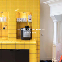 Nordic ins yellow American arc brick bathroom tile restaurant kitchen bar wall brick rounded arc brick