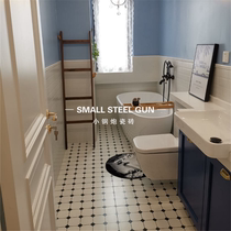 Nordic black and white plaid tiles kitchen tiles toilet antique tiles retro tiles balcony non-slip floor tiles