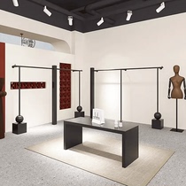 Clothing store display rack on the wall wrought iron black clothes hanger clothes display rack womens clothing store special wall-mounted shelf