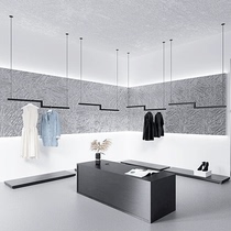 Clothing store special iron black ceiling hanger clothes rack mens and womens clothing store wall hanging shelf display rack