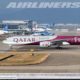 Boeing B777 Qatar Airways 2022 World Cup painted alloy aircraft model passenger aircraft with wheels and lights