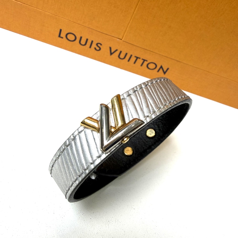 Louis Vuitton Lv Water Ripple Twist Leather Belt Bracelet Wristband
