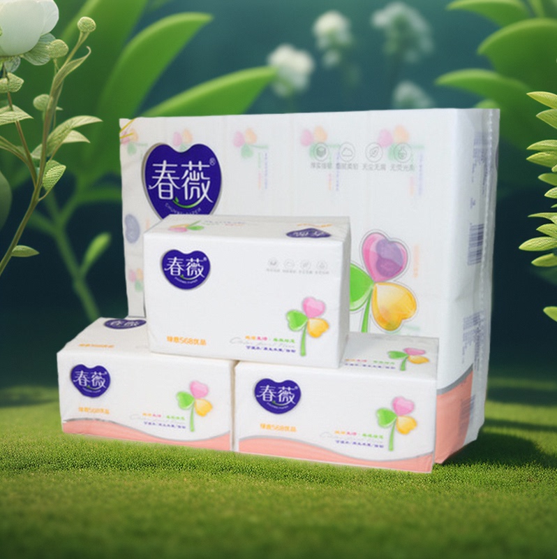 Chunwei Paper Towels 568 Four-Sided Embossed Unscented Baby Can Use Paper Napkins for Home Use 140 Specifications 60 Packages