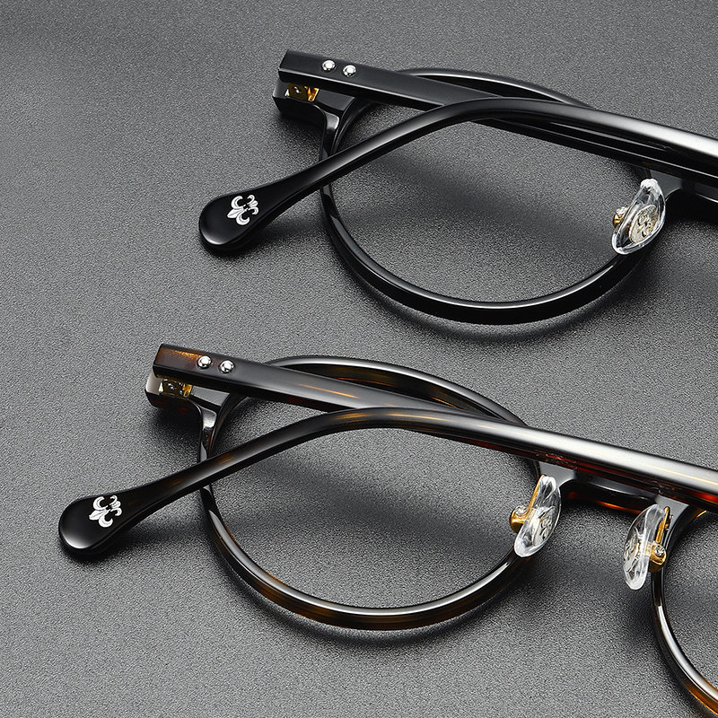 Plate Round Polygonal Black Frame Eyeframe Male Tide Retro Personality Myopia Glasses Men's Radiation Protection Blue Light Anti-Blue Light