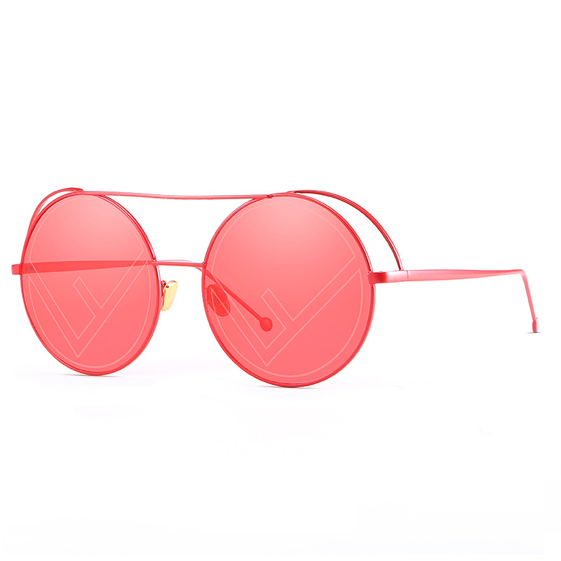 Sunglasses women 2018 new red round face personality simple comfortable face and skinny sunglasses glasses female tide Han version
