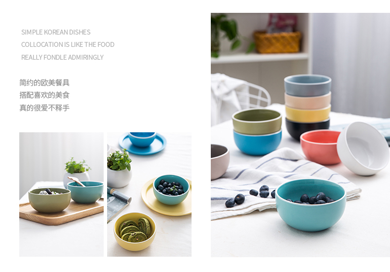 Yi Jia Ma Kalong kiểu bát sứ bát canh sáng tạo lò vi sóng tô màu cơm ăn bát bát gia dụng đĩa giấy dùng 1 lần