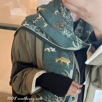 Japan amber SNIDEL mulberry silk scarf womens thin long scarf scarf shawl dual-use gift for mother 116