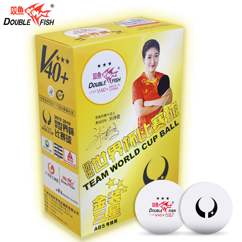 Double Fish V40 Gold Dress Samsung Table Tennis New Material 3 Planet ABS With Sewn Ball International World Cup Match Ball