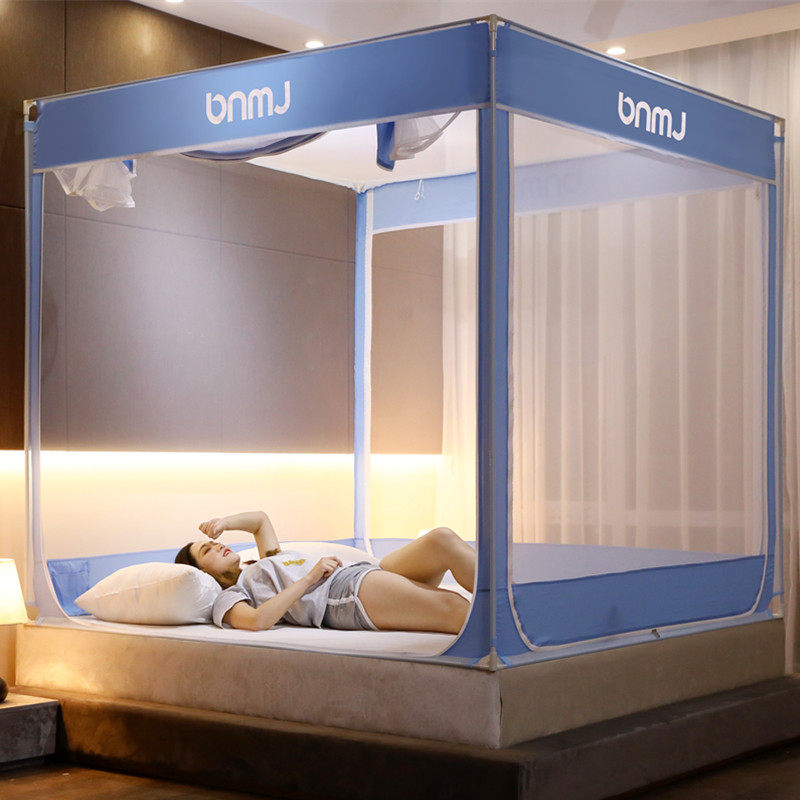 New mosquito net zipper yurt princess wind 1 5 m 1 8m bed double household children's anti-fall bracket pattern 2