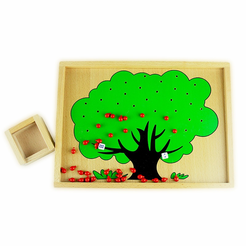 Mon's teaching wooden algorithm apple children early teaching puzzle mathematical toys toddler gift interactive game
