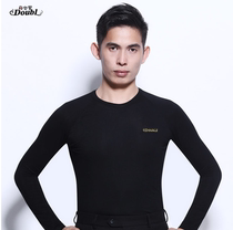 Dampao mens Morden dance long-sleeved blouses national standard dance round collar V neckline with Latin dance ballroom dance suit