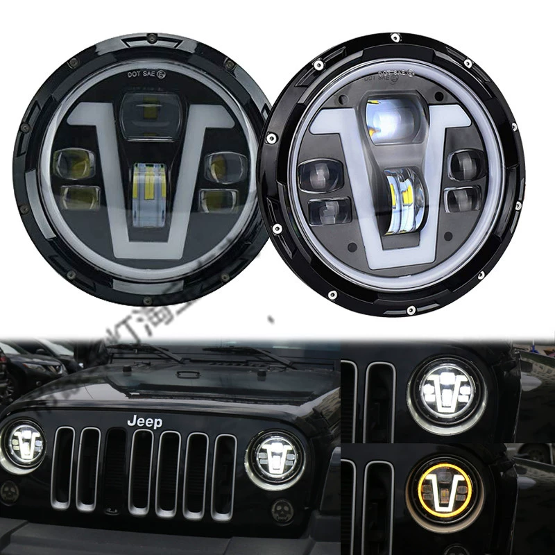 Фары передние головного света Jeep Wrangler 2020 LED BAIC 212 флаг 2023 модифицированные внедорожные фары UAZ