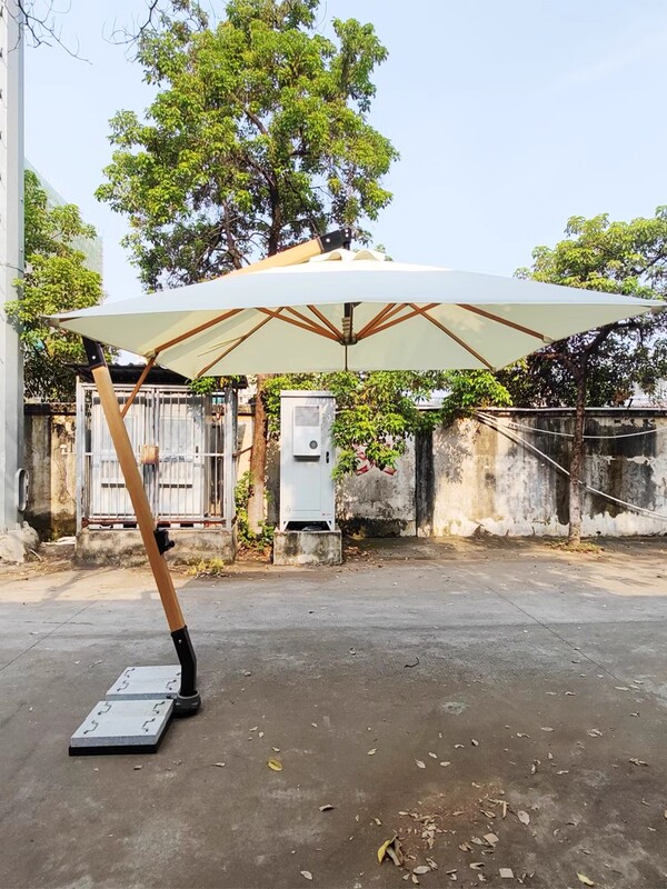 Parasol Outdoor Courtyard Umbrella Off-White Hanging Umbrella Sales Department Garden 7-Shaped Outdoor Cafe Outdoor