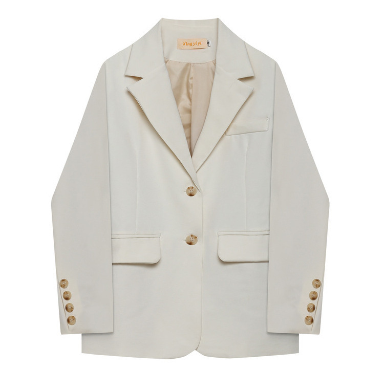 White Blazer 2024 Autumn Plus Size Korean Style Niche Design British Style Women's Blazer Suit Jacket White Blazer 2024 Autumn Plus Size Korean Style Niche Design British Style Women's Blazer Suit Jacket