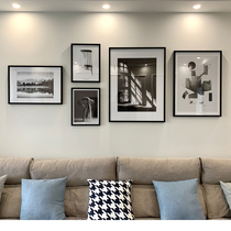 Modern simple black and white photography decorative painting Nordic living room personality hanging painting bedroom restaurant study creative combination painting