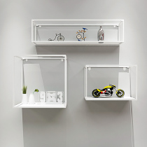 Nordic wrought iron shelf wall hanging living room simple bedroom clapboard background decoration ins Wind bookshelf lattice