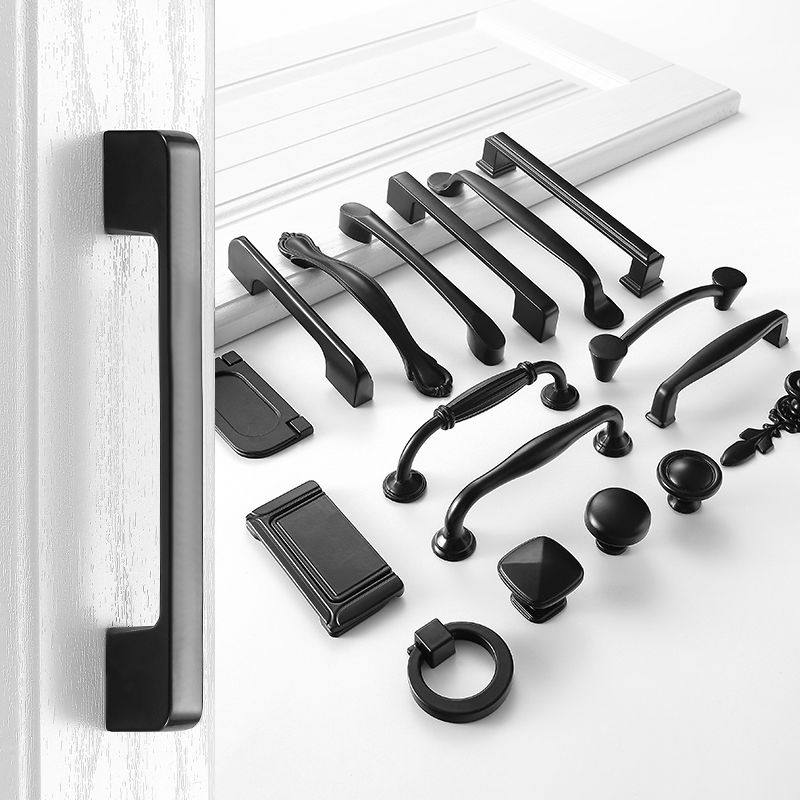 Handle Cabinet Door Drawer Shoe Cabinet Wardrobe Cabinet Scandinavian Style Door Handle Modern Simple Single Hole Black Small Handle 23