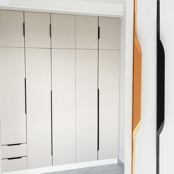 Invisible Aluminum Alloy Black Thumb Pull Handle for Drawers, No Slotting Required, Cabinet and Wardrobe Door, No Drilling, Extended Handle 2024