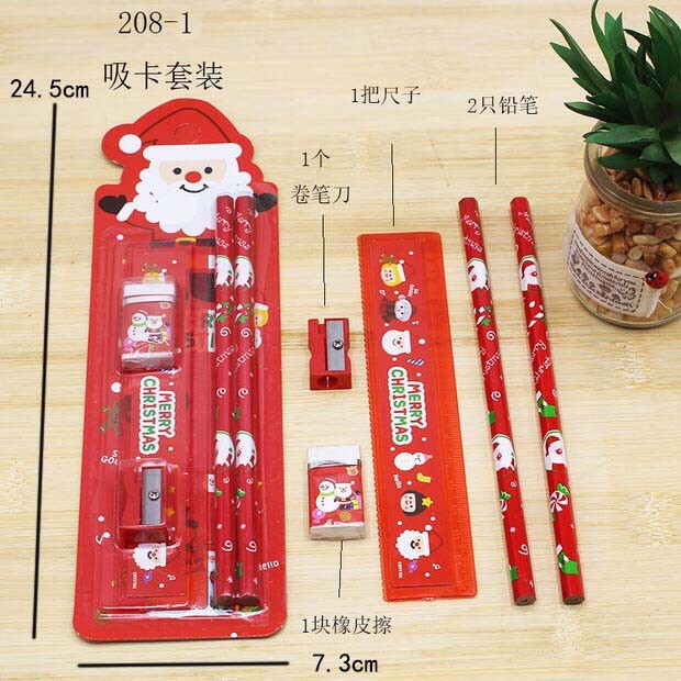 Christmas primary school students prize Korean creative stationery pencil eraser suit suction card learning supplies 