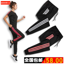 Summer sports pants Womens quick-drying running pants Closed drawstring pants Womens thin loose casual yoga fitness stretch