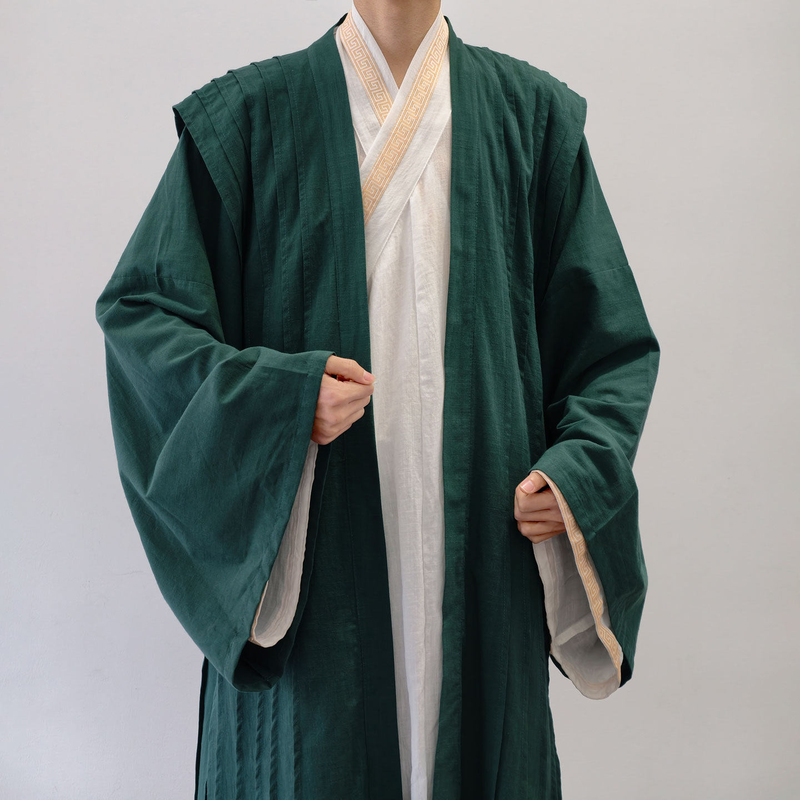Han Li's Same Style Hanfu Clothing from the Legend of the Condor Heroes, Han Li's Qingzhu Xiaoxuan Ancient Costume Set, Cotton and Linen