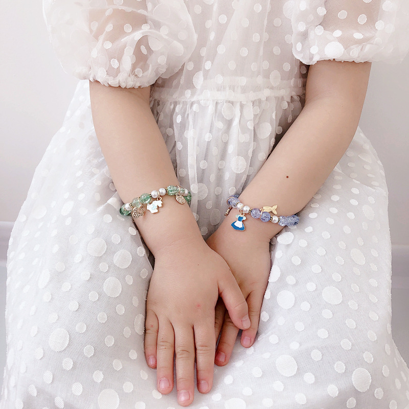 New children Colour stones Burst Flower Crystal Drop Oil Cartoon Handmade Bracelet Bracelet Bracelet