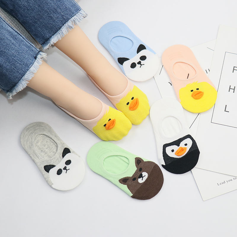 Children's Boat Socks for Spring and Summer, Cartoon Pure Cotton Non-Slip Invisible Socks for Boys and Girls Aged 1-15, Shallow Mouth Summer Baby Socks