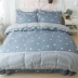 Bộ khăn trải giường cotton bốn mảnh kiểu công chúa Hàn Quốc Bộ khăn trải giường cotton ba mảnh 1,2 / 1,8 / 2,0m - Bộ đồ giường bốn mảnh