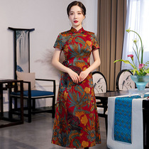Cheongsam 2021 New Chinese style female retro thin wedding banquet mother dress improved summer long