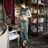 Длинное легкое ципао, ретро элитное осеннее платье, 2023 года