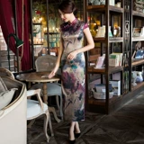 Длинное легкое ципао, ретро элитное осеннее платье, 2023 года