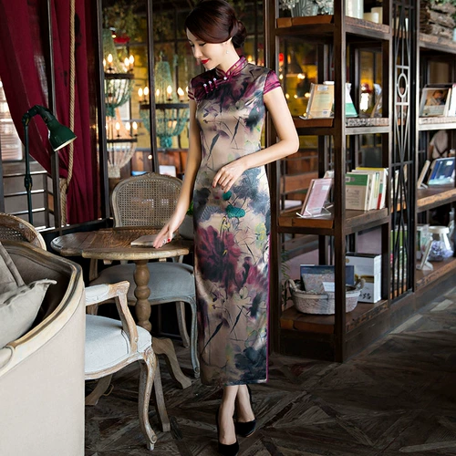 Длинное легкое ципао, ретро элитное осеннее платье, 2023 года