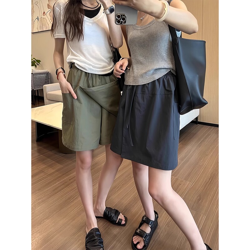 Plus-Size Women's Cargo Skirt Pants, Summer New Style, Anti-Exposure, Loose Wide-Leg Pants, Large Size, Yamamoto Ice Silk Shorts