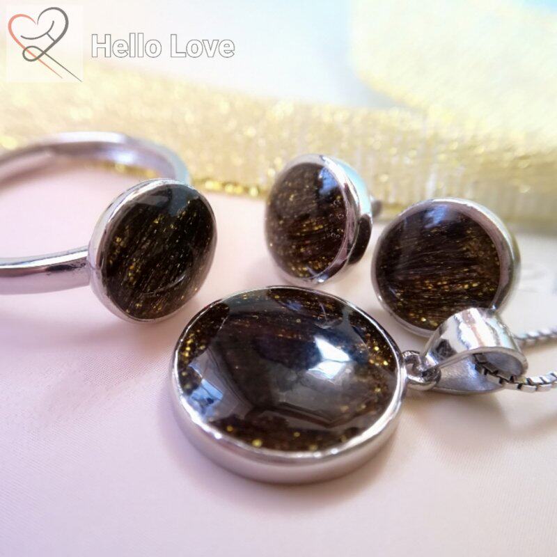 HelloLove Original design Round tire hair pendant Tire hair ring Tire hair ear needle Tire hair set DIY material bag