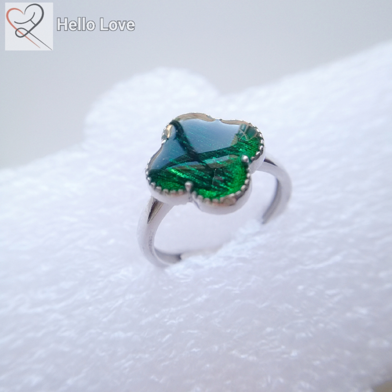 HelloLove sterling bạc bốn lá cỏ cỏ nhẫn DIY vật liệu gói bé lưu niệm bé tóc mặt dây chuyền - Quà lưu niệm cho bé / Sản phẩm cá nhân quà đầy tháng cho bé trai