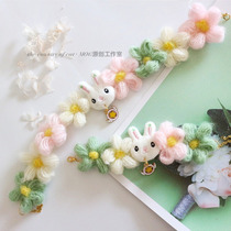 MOG Rabbit flower flower pet handmade collar flower cute cat dog photo props weaving ins