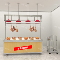 Supermarket stainless steel pork segmentation table Meat shelf Meat cutting console Commercial bone cutting table workbench hanging meat rack