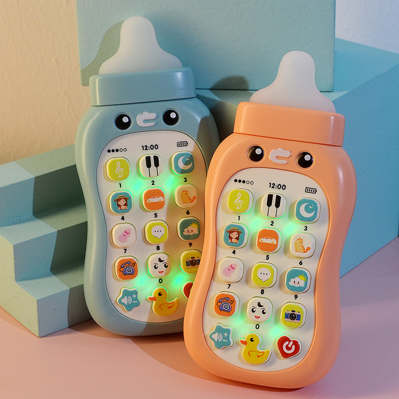 Children's toy mobile phone early to teach biting bottle baby bilingual early teaching music puzzle simulation intelligent telephone