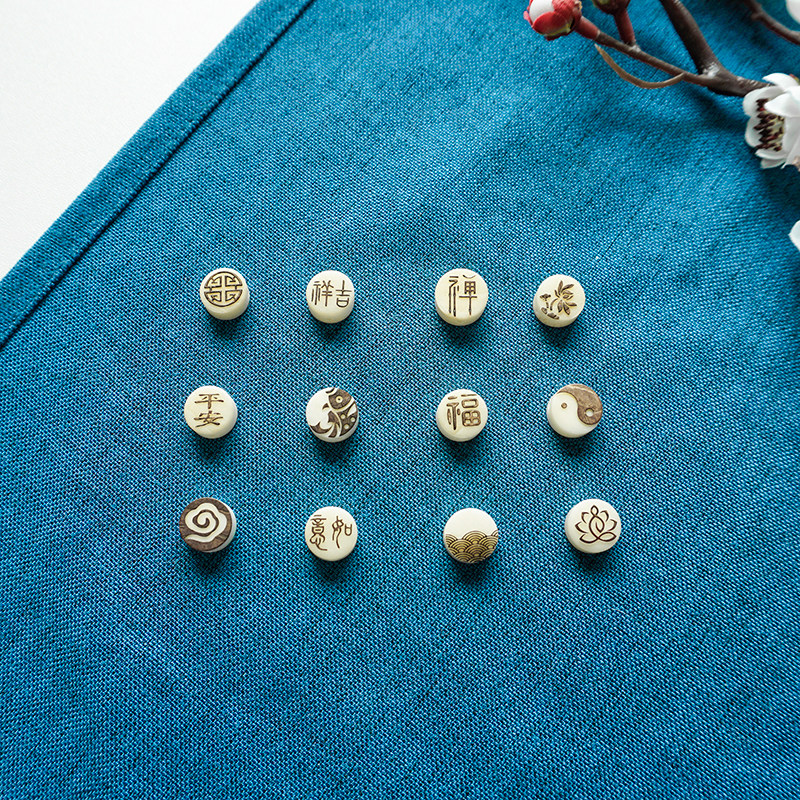 DIY Bead Accessories Handmade Jewelry Material Bodhi Beads Natural Ivory Fruit Cloud Back Pendant Carving Antique Accessories