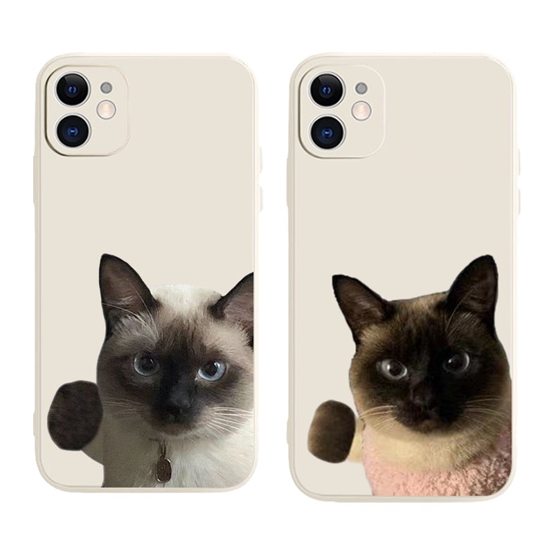 Cute Siamese Cat Phone Case Suitable for iPhone 14 Pro Max Apple 13 Quirky 12 Full Coverage 17 Creative 16 Soft 15 Huawei Mate60 Honor P70 Xiaomi Vivox200/Opporeno