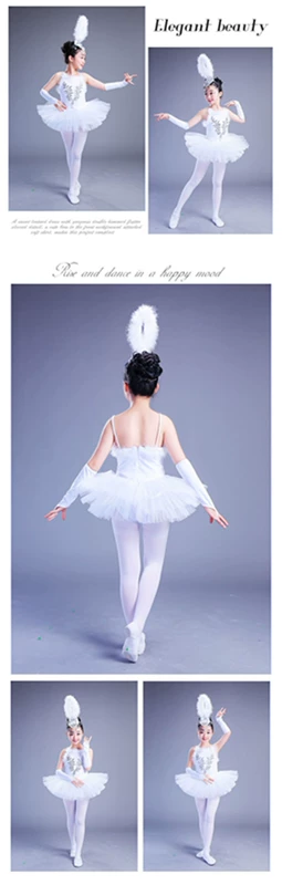 Trẻ em tutu swan hiệu suất quần áo trẻ em váy trắng nhảy múa váy cô gái váy lót sáu một - Trang phục