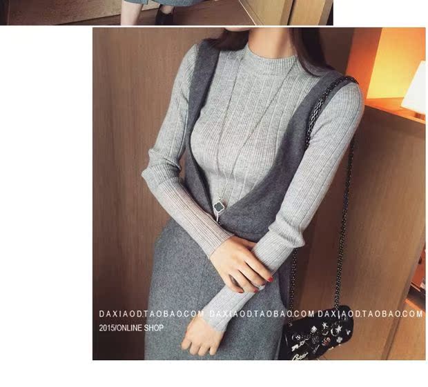Thu đông 2018 mới thời trang Hàn Quốc nửa cổ áo len dài tay áo len nữ bó sát bó sát áo len đáy áo áo thun nữ form rộng