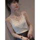 White lace vest women's thin knitted sleeveless bottoming suit small suspenders with foreign style sexy v-neck top