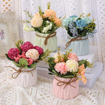 European style pastoral flowers fresh ceramic flowerpot simulation green plant bonsai living room desktop decoration ornaments plant potted plants