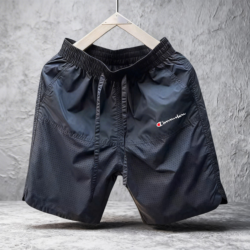 Champion Selection Men's Casual Shorts with Elastic Waist, Perforated Breathable Quick-Dry Sports Thin Five-Point Beach Shorts