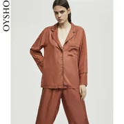 Oysho đường ống gạch đỏ thanh lịch dịch vụ gia đình áo dài tay đồ ngủ nhà 31080632759