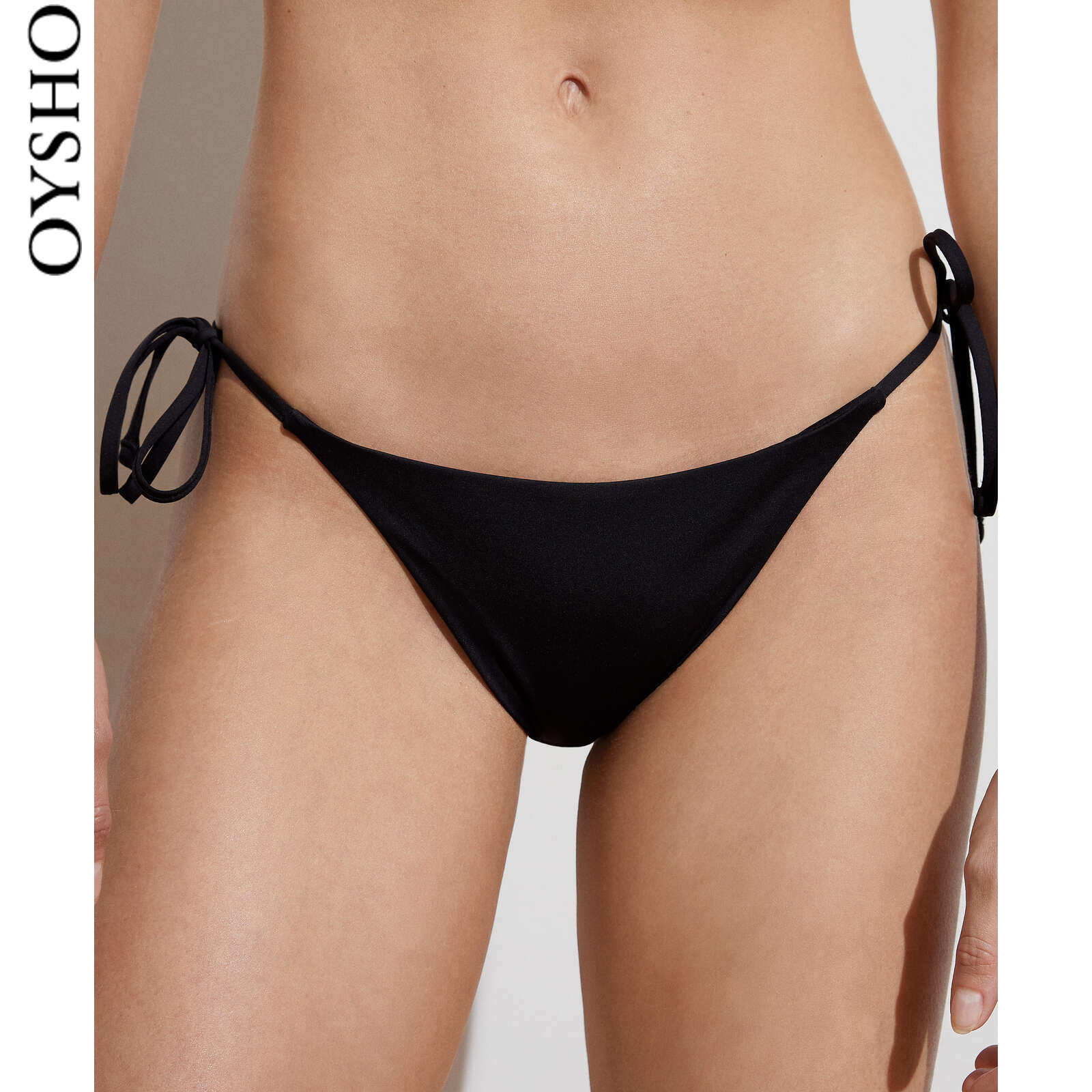 Oysho bow trim mid-rise bikini bottoms 30720024800