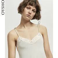 Oysho Lá ren sọc Modal sling Top 30212337425 quan lot nu