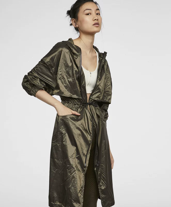 Oysho Thu đông Giảm giá Khaki Áo khoác nữ Áo trùm đầu dài tay Áo thể thao 31770525505